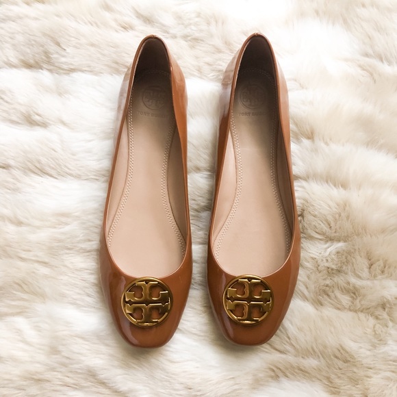 Tory Burch Chelsea Ballet Flats Umber Size 8 NIB - Picture 2 of 8